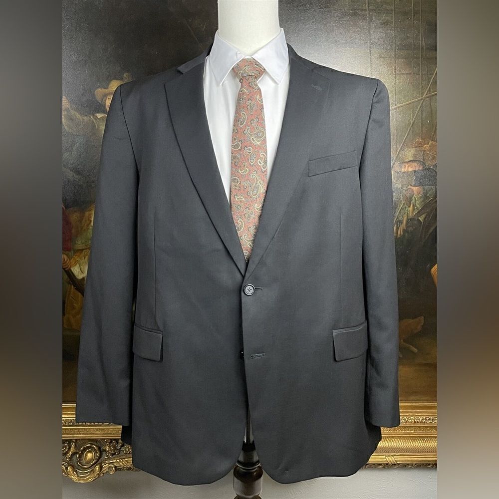 Stafford Classic Wool Gray Blazer Size 44L